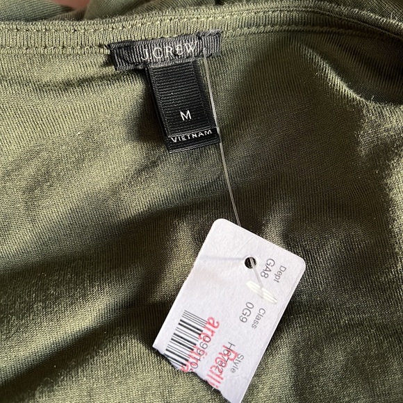 NWT J. Crew Olive Green Wrap Top - Picture 7 of 8